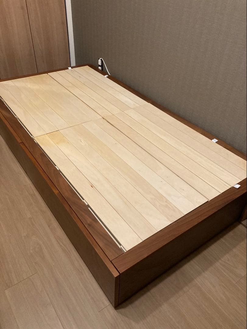 直接引き取り歓迎 無印良品 収納ベッド・シングル・ウォールナット材〈生産終了品〉