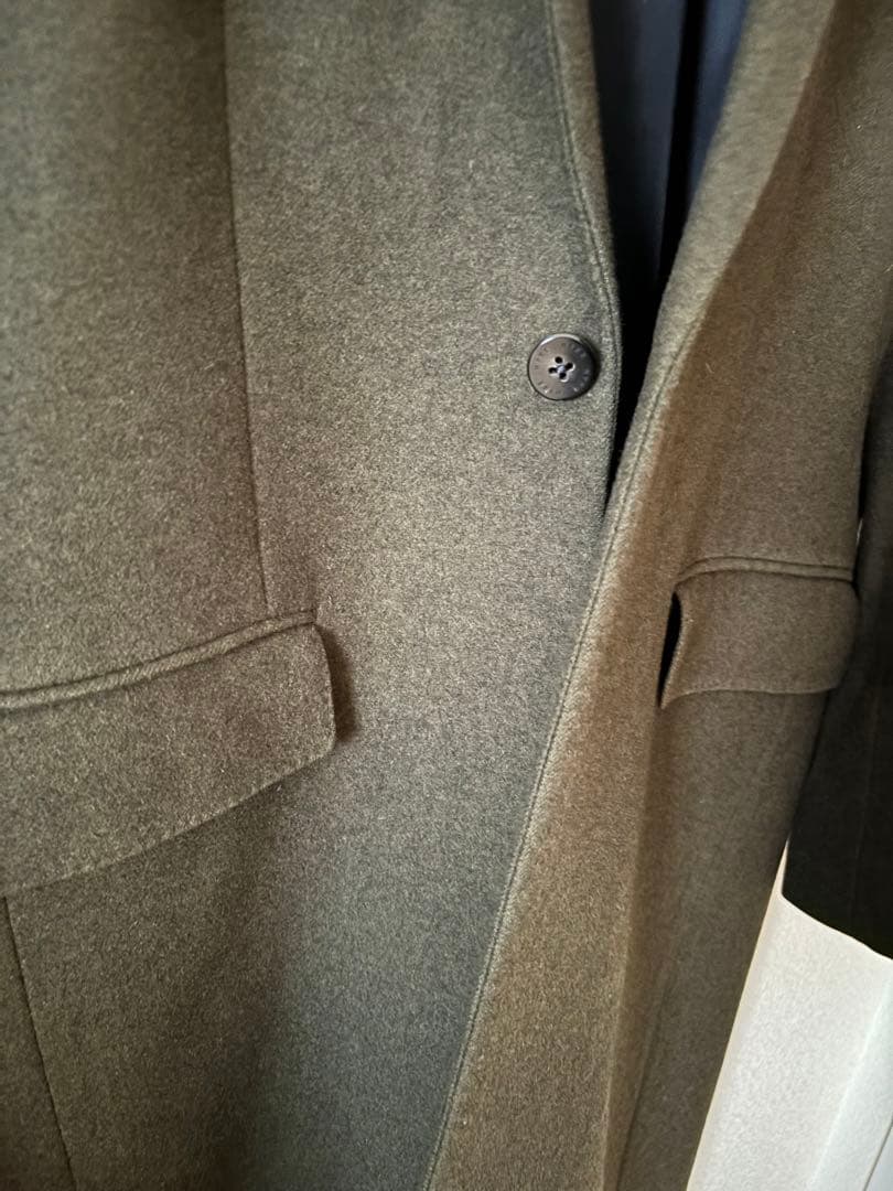 お値下げ中【HYKE】 チェスターコート　カーキ　ウール　サイズ1