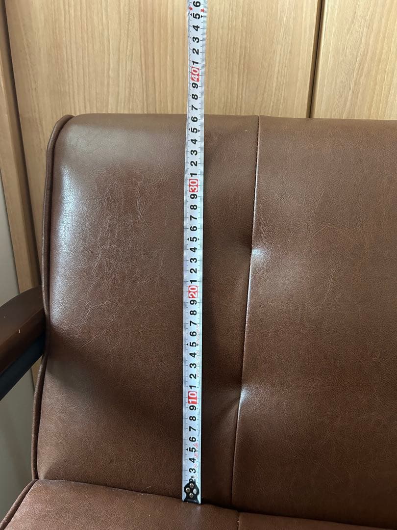 ブラウン合成皮革ソファ