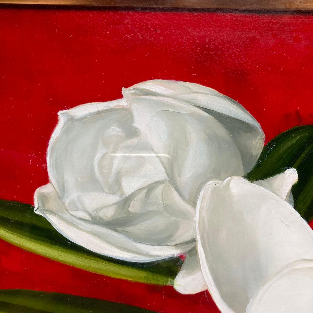 洋画家　高野三三男　題名「泰山木」1972年￼額49×58絵32×41cm6F