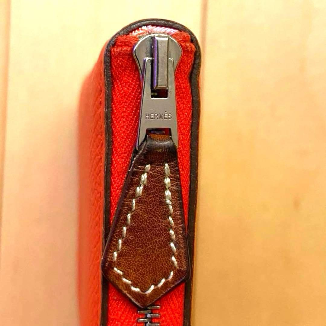 希少 エルメス アザップシルクイン コンパクトラウンドジップ ローブデュソワール