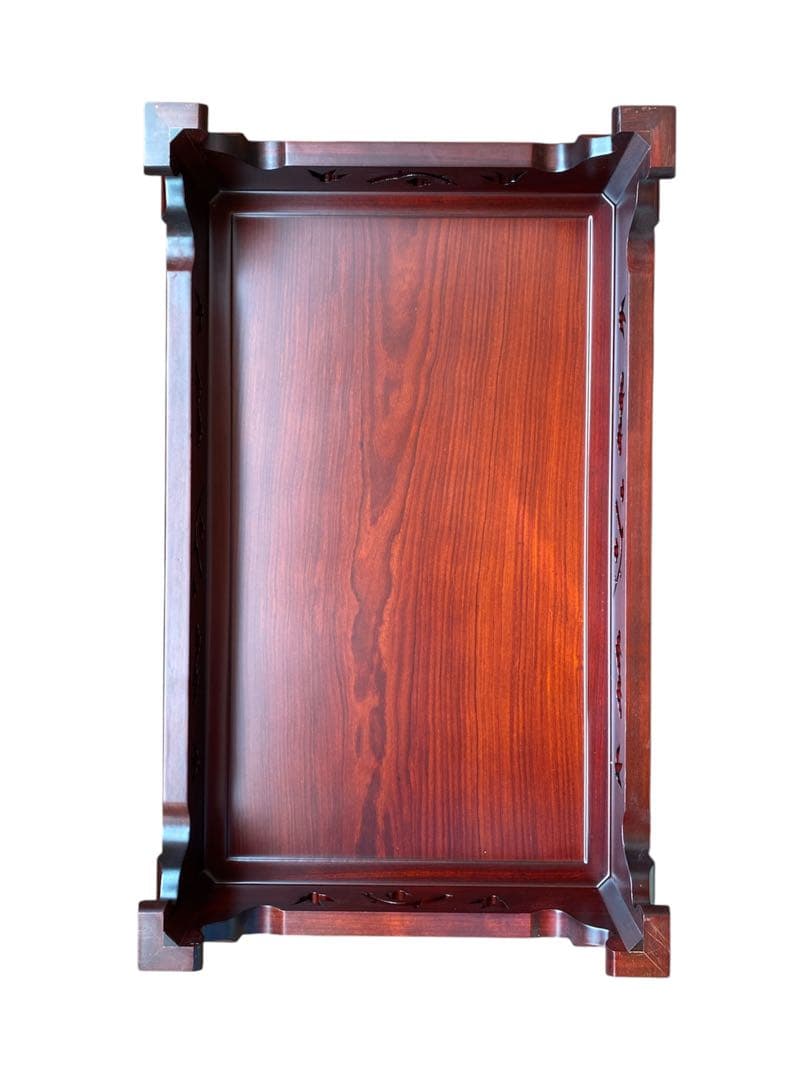 唐木花台・飾り台　松竹梅彫　紫檀　木製