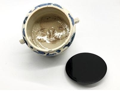 【 呉須水指 】　唐物骨董　清朝古玩　桐箱付き　　　　N0505I