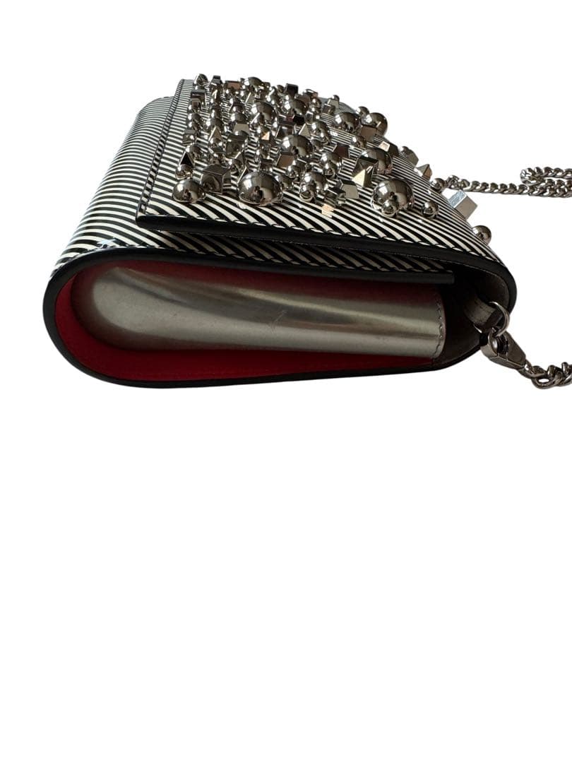 クリスチャン　ルブタン ストライプデザイン パーティーバッグ