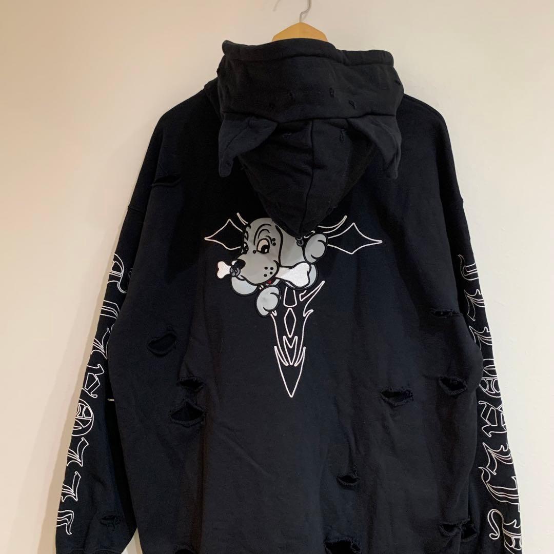 GALFY　ガルフィー　パーカー　オーバーサイズ　ダメージ　大型犬　クロス　猫耳