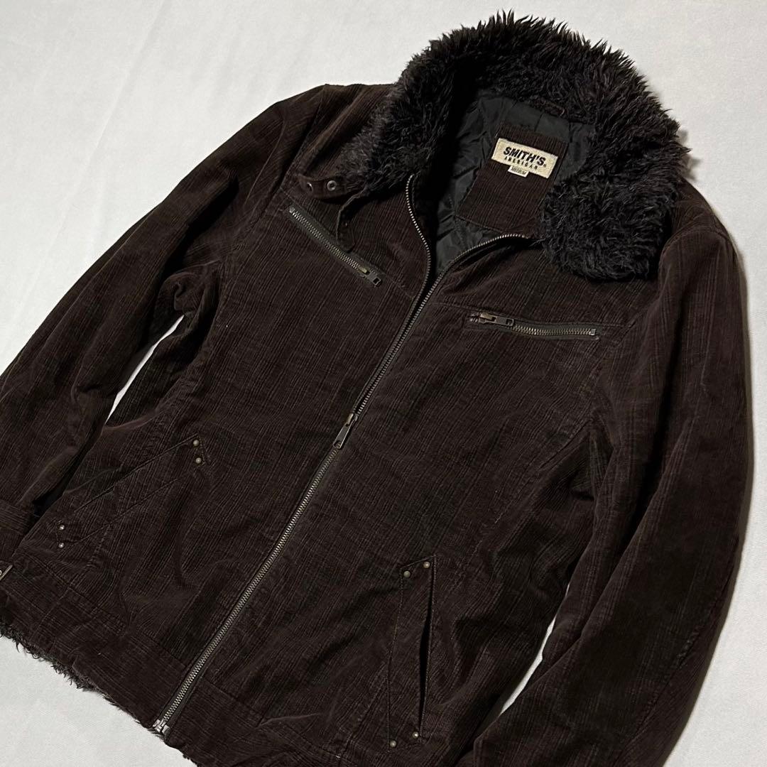 00s フロッキー ファー キルティング ストライプ ライダース お兄系 y2k