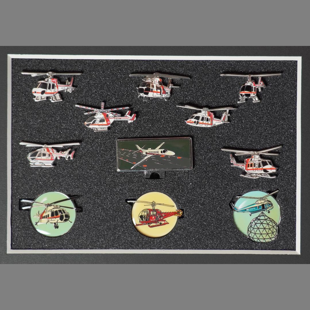 【超レア】 朝日航洋 100万飛行時間達成記念 ピンバッジ ヘリコプター 飛行機