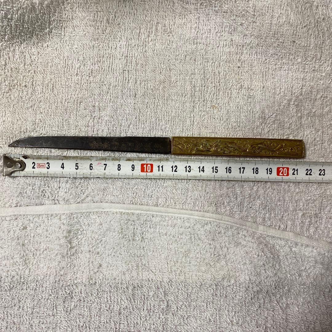 B-39 小柄　在銘　金象嵌　時代物　武具　刀装具　骨董品　美術品　工芸品