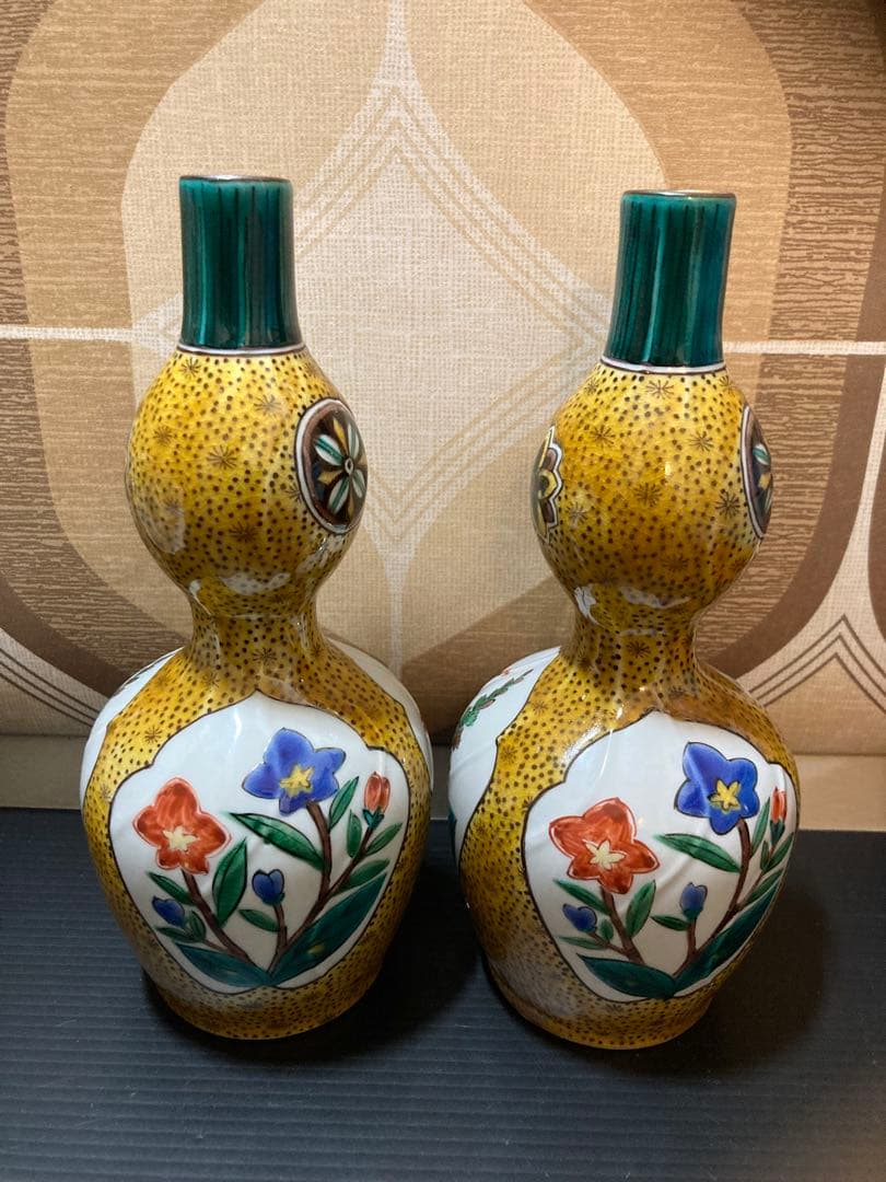 九谷焼 為吉 一輪生 徳利