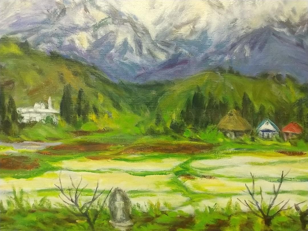 「蔵王山麓」F10 油絵 絵画
