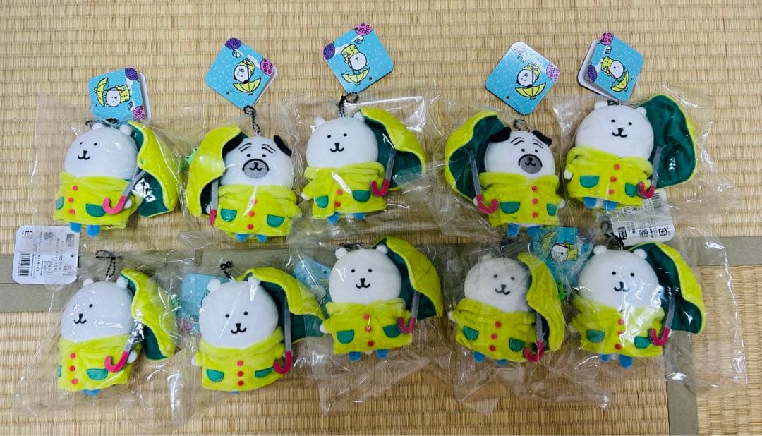 ナガノキャラクターズ　雨だねマスコット　くま　パグ