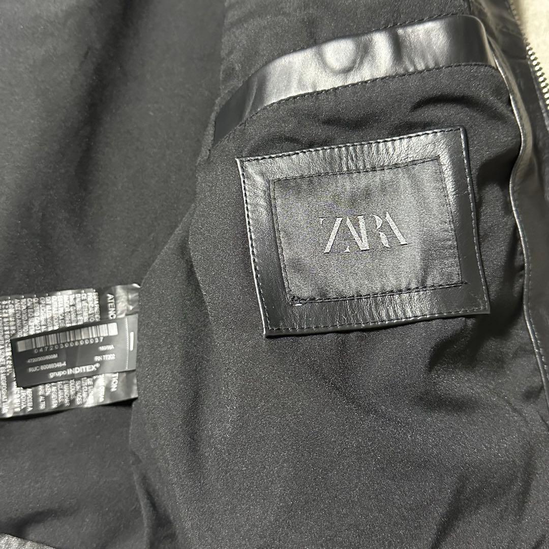 25ss ZARA ボクシーフィット レザージャケット 黒 本革