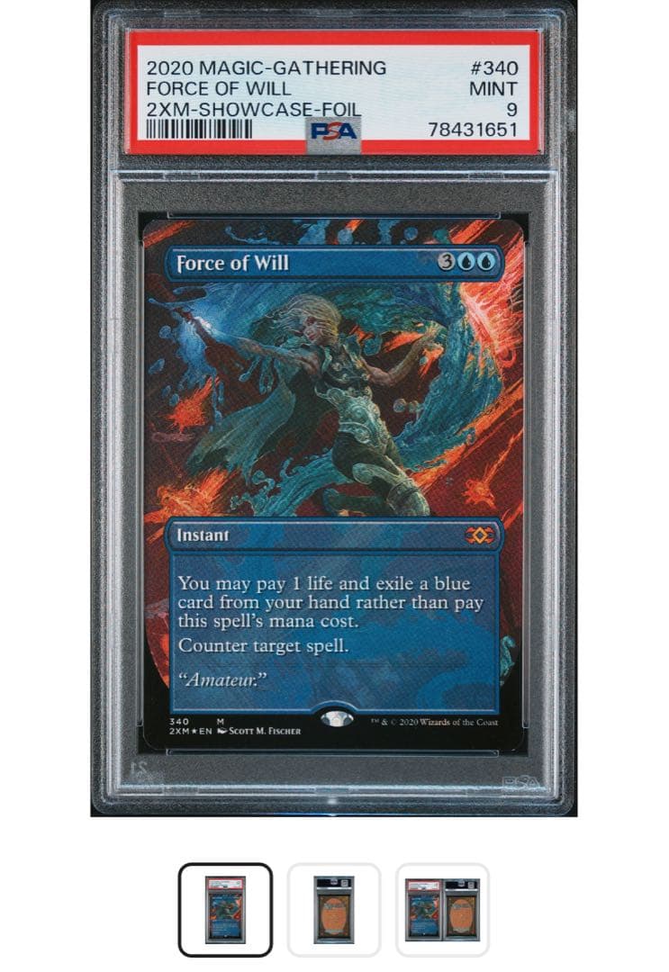 【PSA9】MTG 意志の力　Force of Will FOIL 英語版