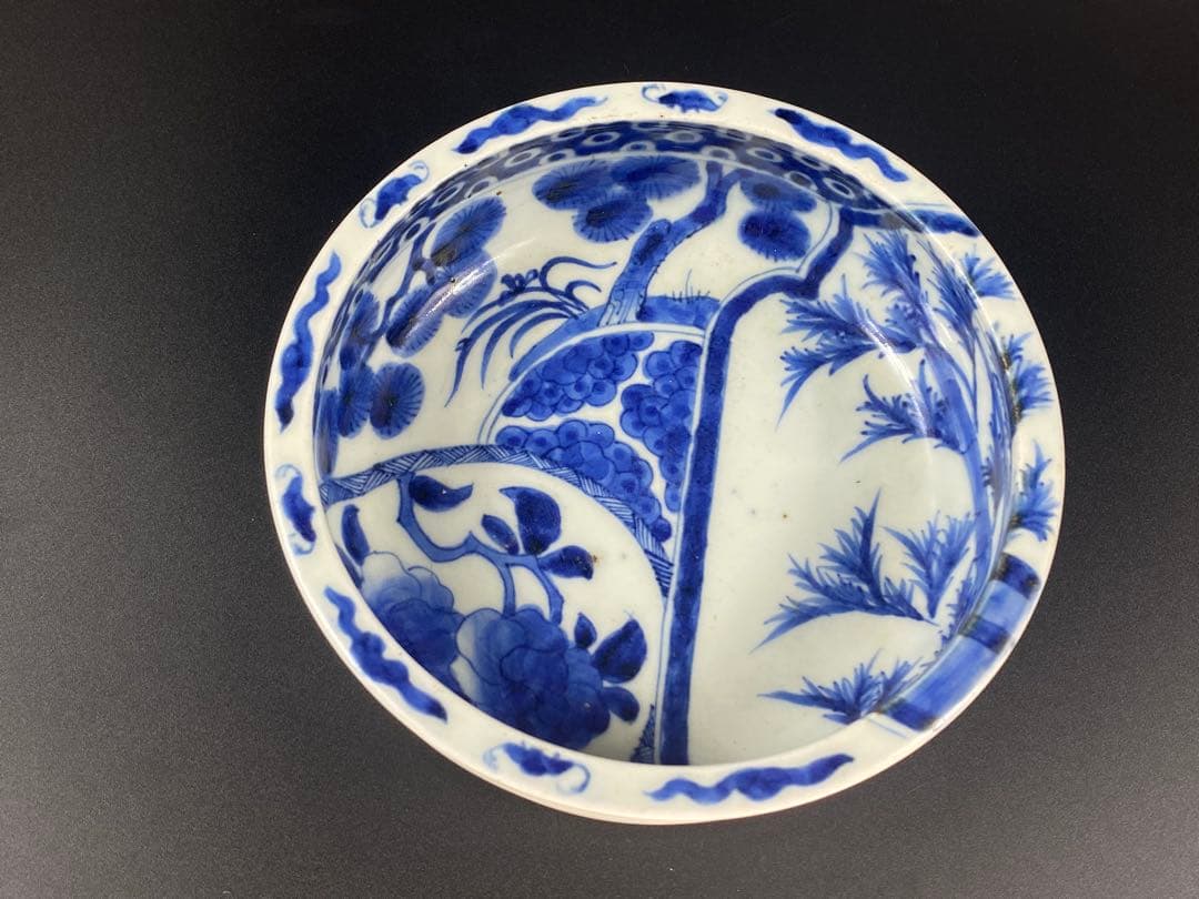小鉢 青花 染付 松竹梅 岁寒三友 中国古玩 古美術 骨董 古伊万里 江戸 時代