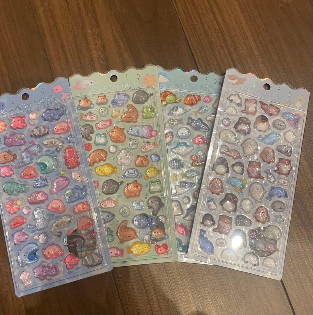 【国内正規品】水族館限定　4枚セット　ボンボンドロップシール