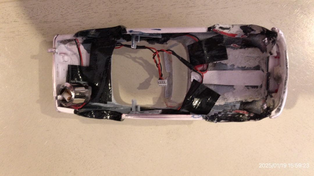 ミニッツ　世界に1台　プラボディ　フェアレディ　アルミタイヤライトマフラーLED