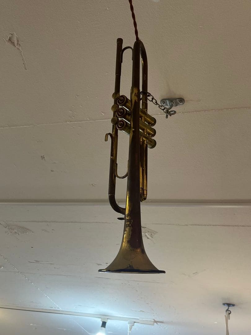 アンティーク　トランペット　ペンダントライト