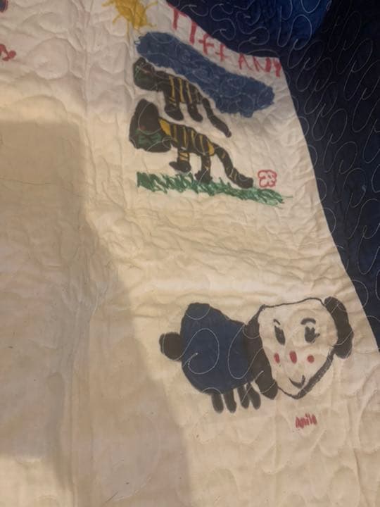 売約済み　アンティーク　パッチワーク　キルト  子どもの絵　アメリカ　テキサス