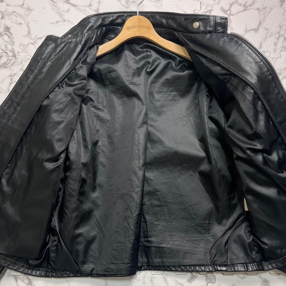 奇跡の44size✨【米国製】schott シングルライダース 641 黒