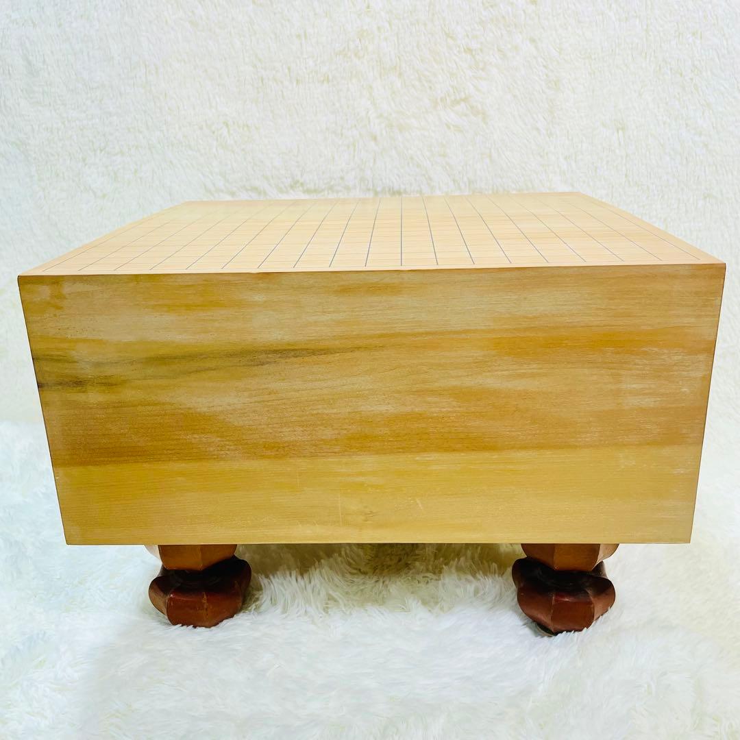 囲碁盤　脚付き　厚み6寸6分　ヘソあり　板目木裏　桐製カバー付き