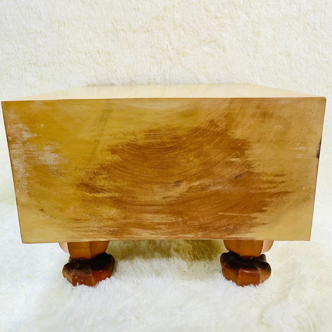 囲碁盤　脚付き　厚み6寸6分　ヘソあり　板目木裏　桐製カバー付き