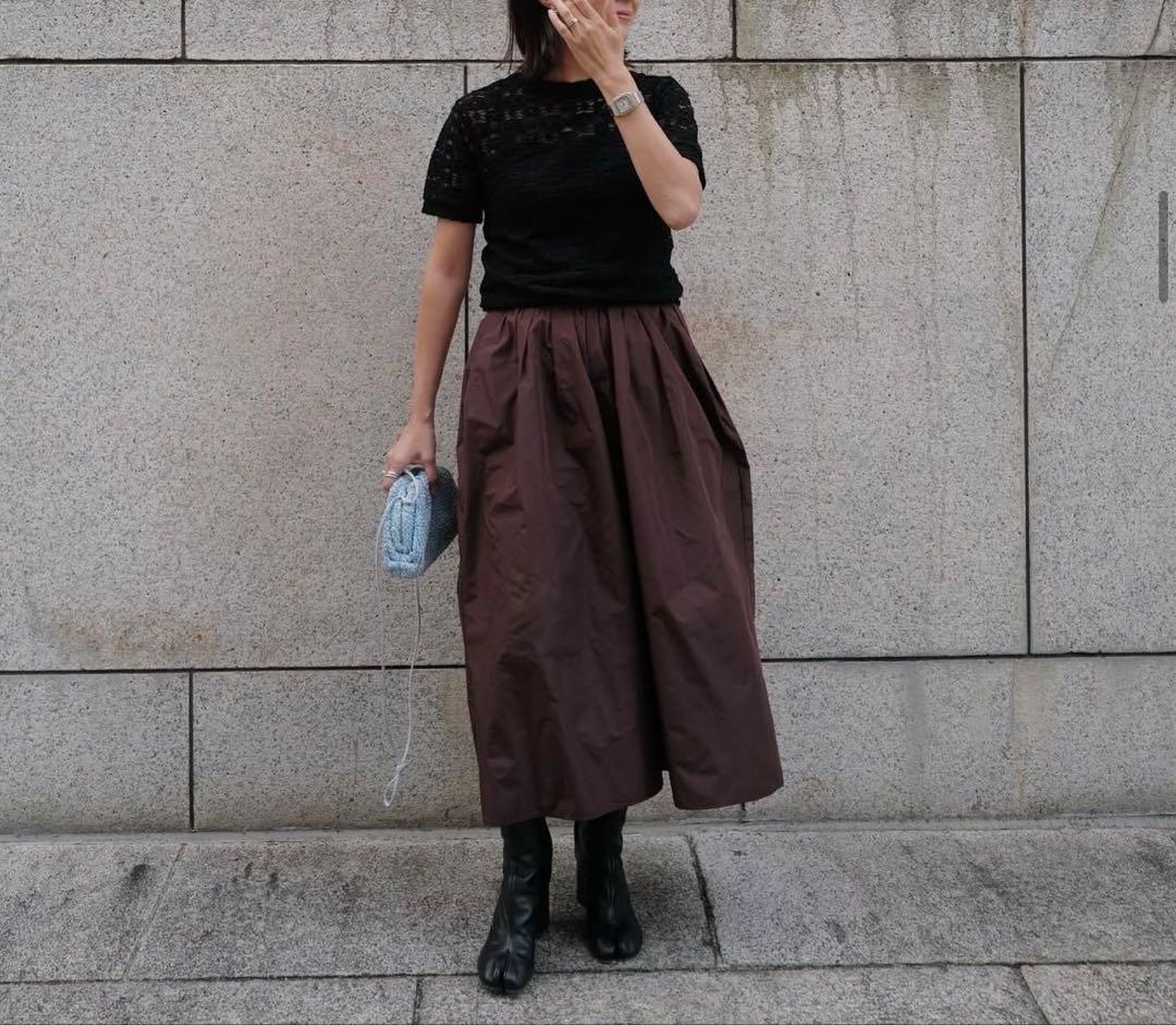 machatt マチャット　メモリーキュロットパンツ　ブラウン　2025