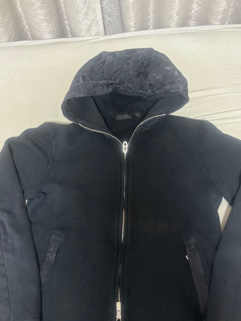 Roar y2k black パーカー ダブルジップ ラインストーン ラメ