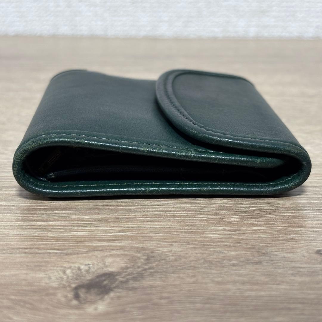 希少　オールドコーチ　COACH 三つ折り財布　コンパクトウォレット　グリーン