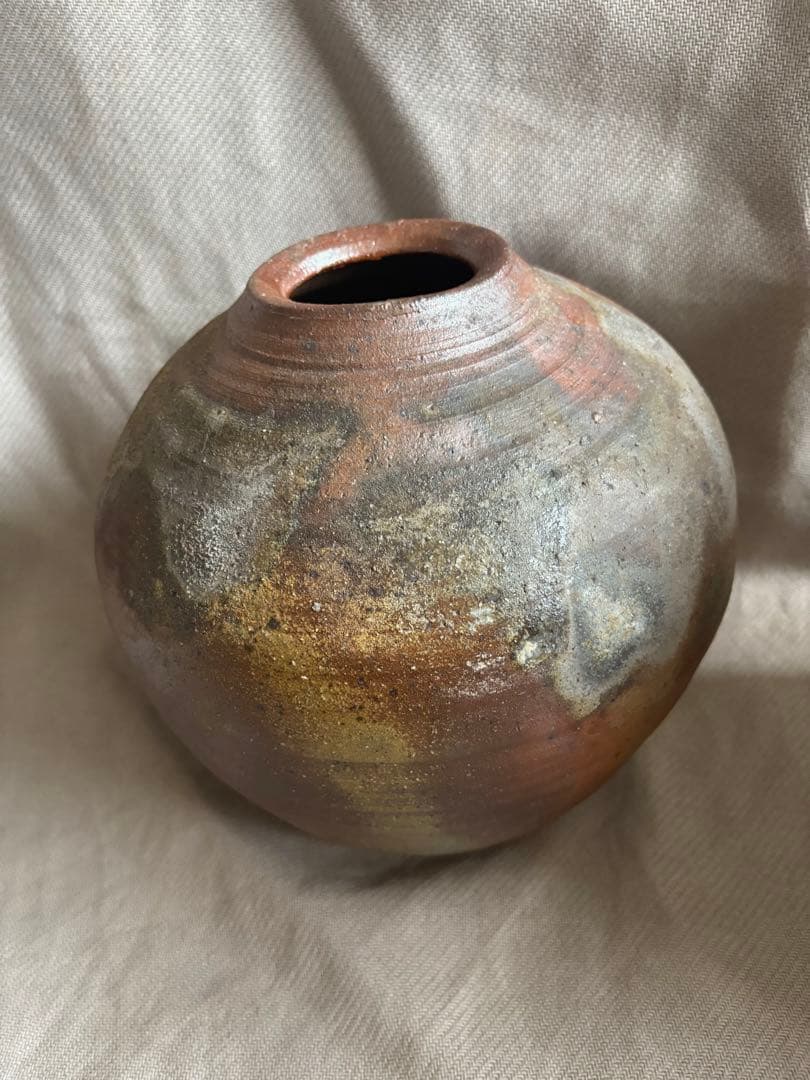 備前焼　藤原陶斎　花瓶　壺