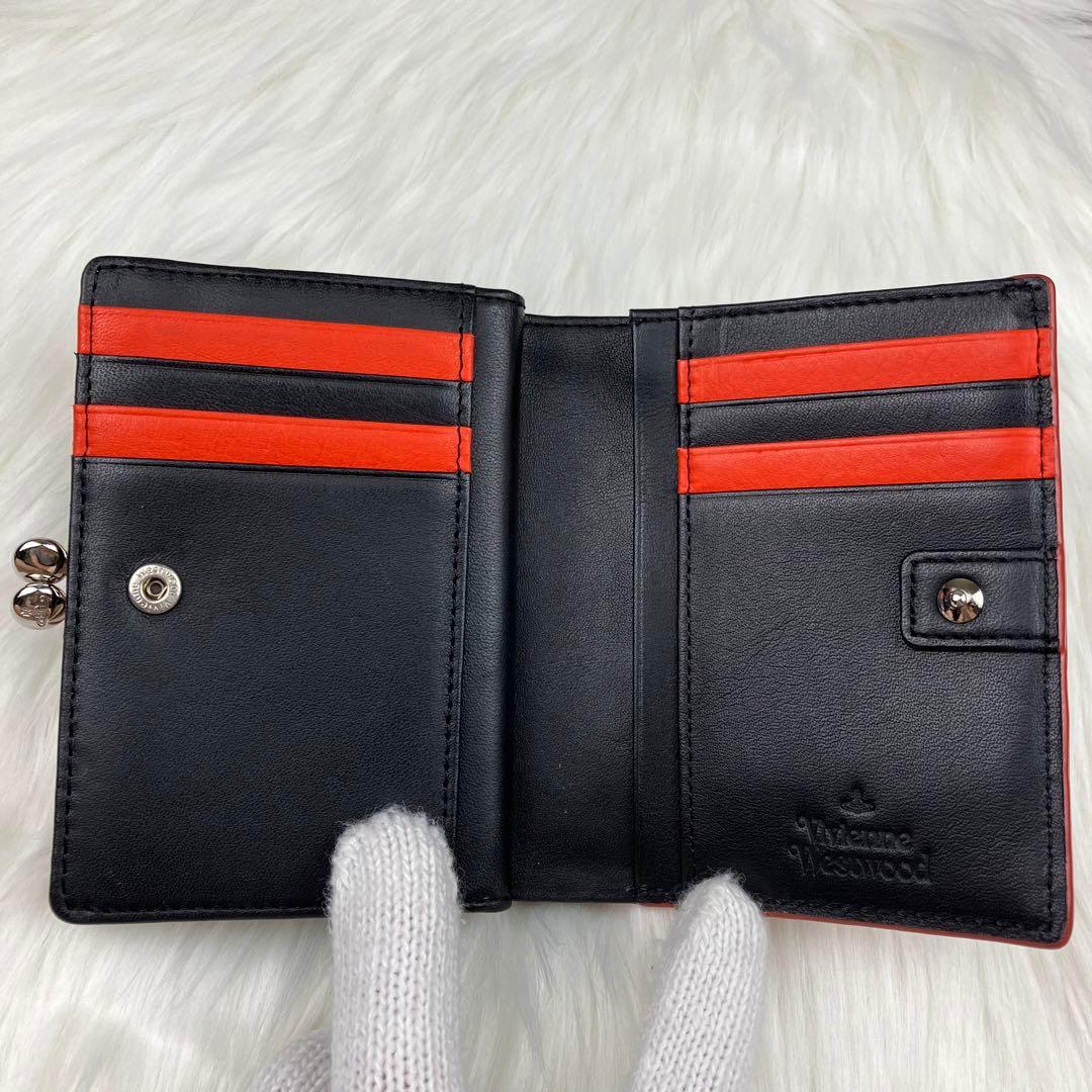 ✨美品 ヴィヴィアンウエストウッド 折り財布 がま口 オレンジ オーブ