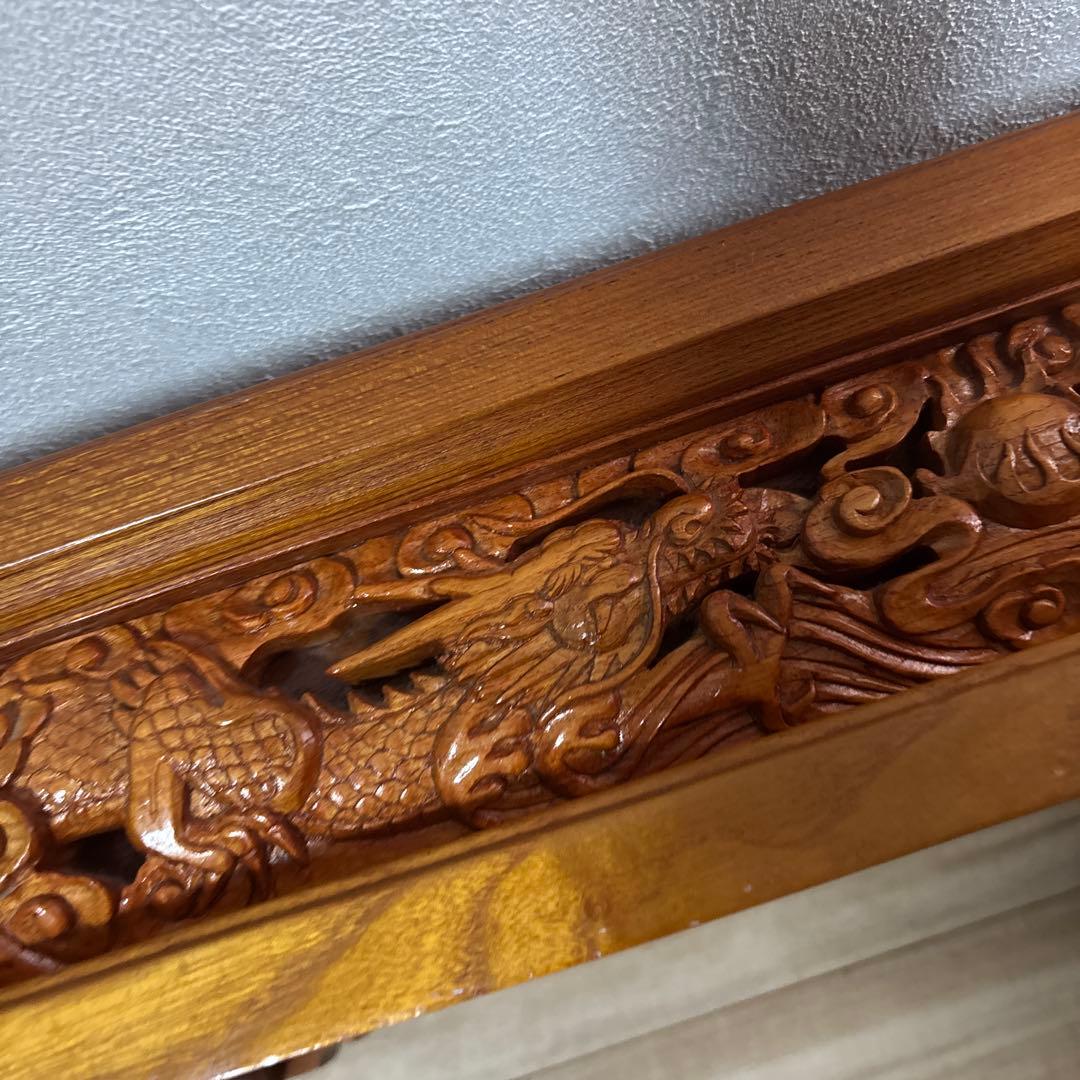 木製　花台　彫刻　龍　重厚　美品　最安値