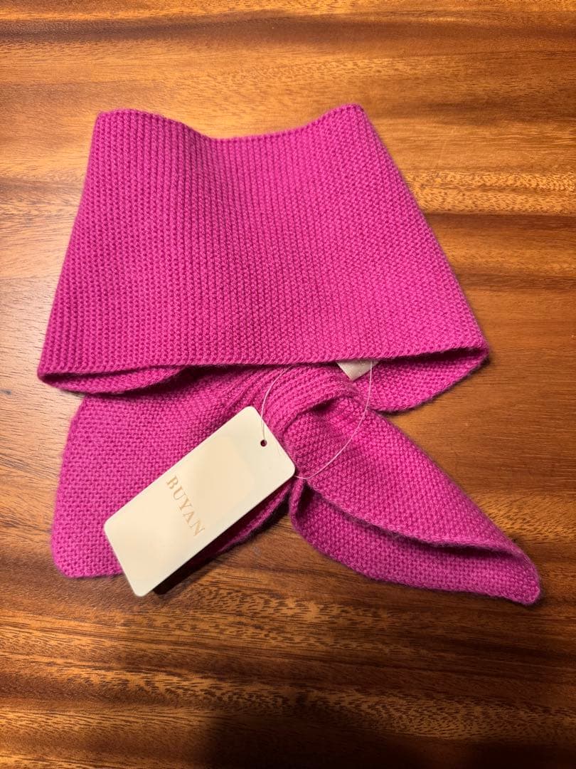 カシミヤ100%ビーニー　ポンポン付き、カシミヤヘッドバンド