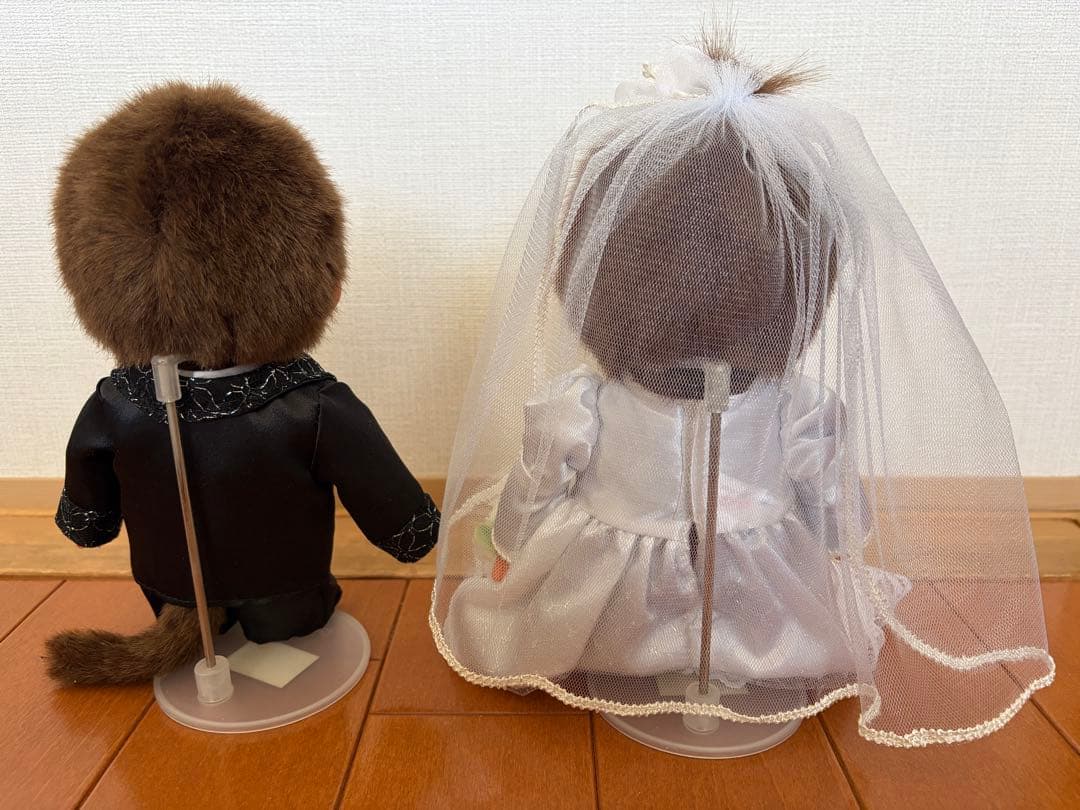 ウェディングモンチッチ ペア　結婚式ウェルカムドール　ドール専用スタンド専用箱付