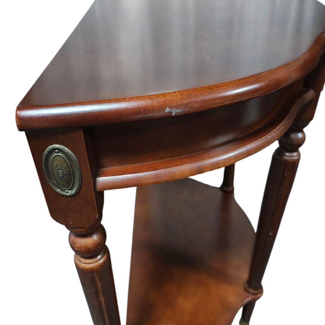 英国アンティーク コンソールテーブル/飾り台/花台/電話台 引き出し付き