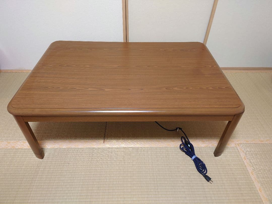 木製ブラウン長方形こたつ　ローテーブル