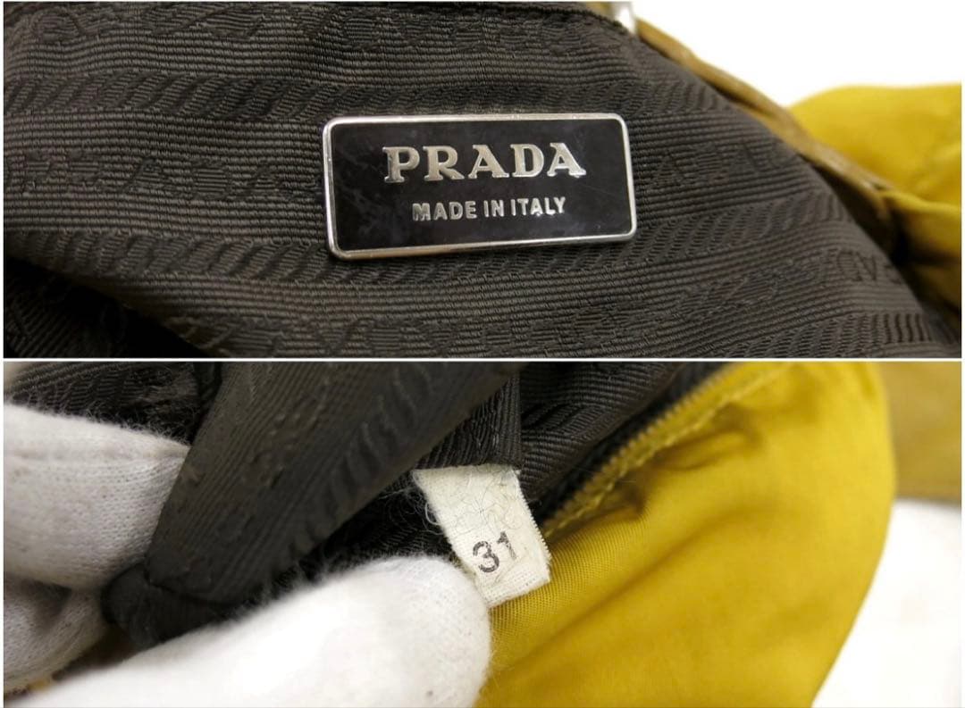PRADA◆ナイロン サフィアーノ ◆ワン ショルダー バック◆イエロー/403