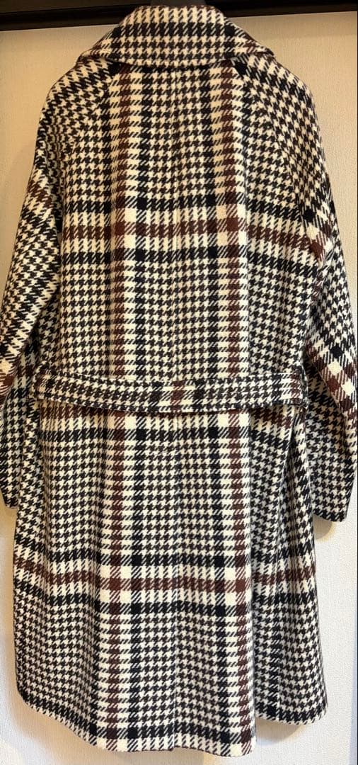 hevo チェック柄 ダブルブレストコート