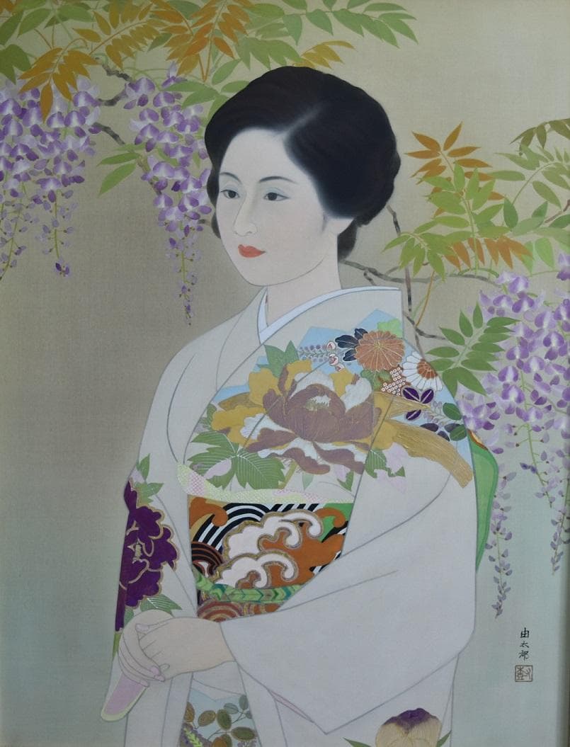 大正ロマン美人画・鈴木由太郎・白寿賞出展作原画　大作