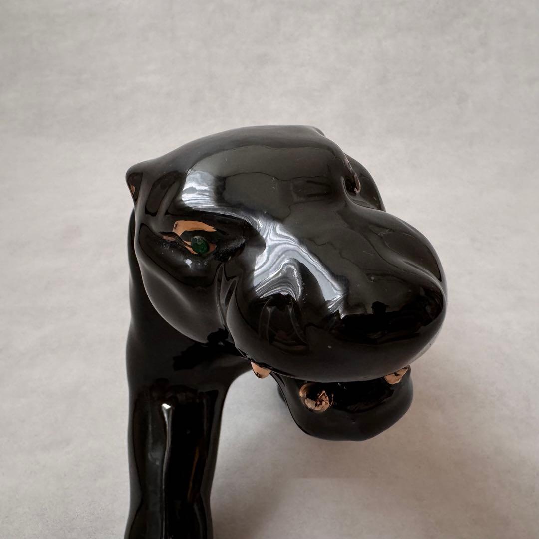 Vintage ブラックパンサー 置物 陶器 50s 60s ミッドセンチュリー