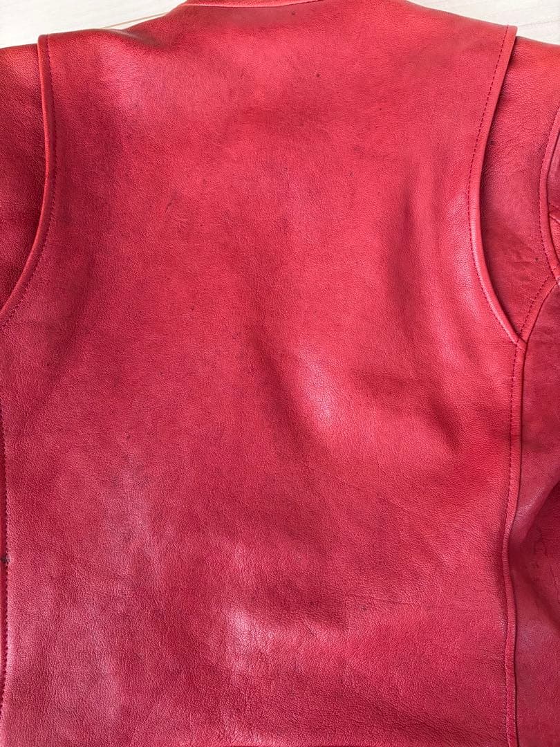 希少カラー noid ラムベジタブルWライダースジャケット レッド