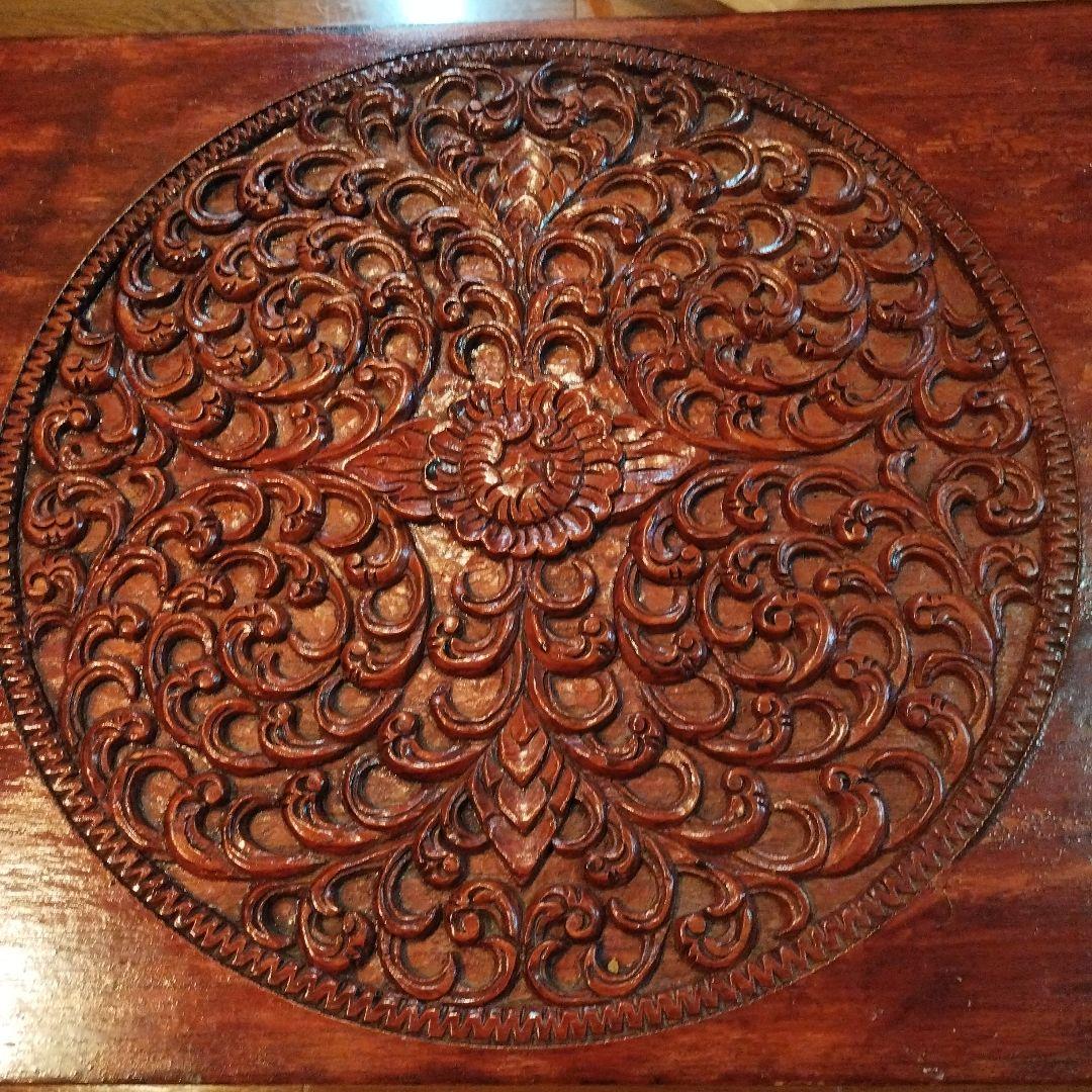 アンティーク家具　彫刻　机