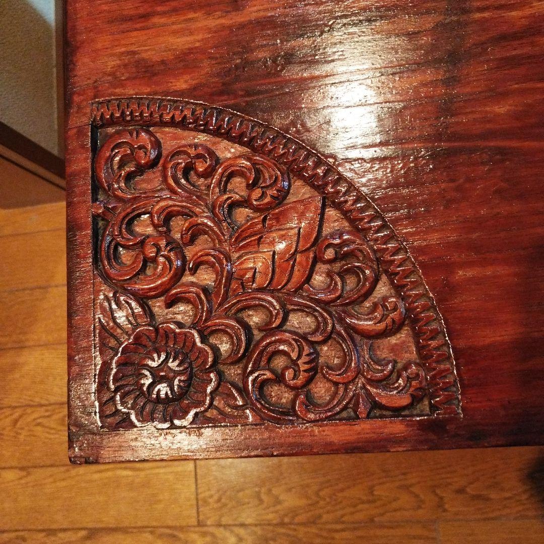 アンティーク家具　彫刻　机