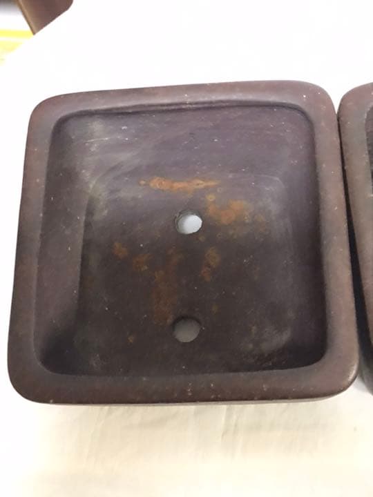 盆栽鉢　希少時代抜群常滑盆栽鉢佳山紫泥雲足正方鉢山野草寄せ植えサボテン植木鉢