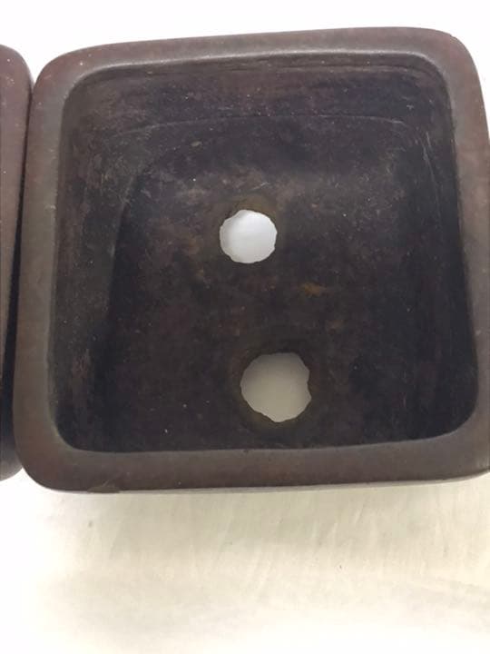 盆栽鉢　希少時代抜群常滑盆栽鉢佳山紫泥雲足正方鉢山野草寄せ植えサボテン植木鉢