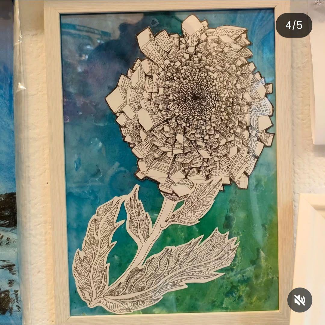 【原画】一点物　建物の花