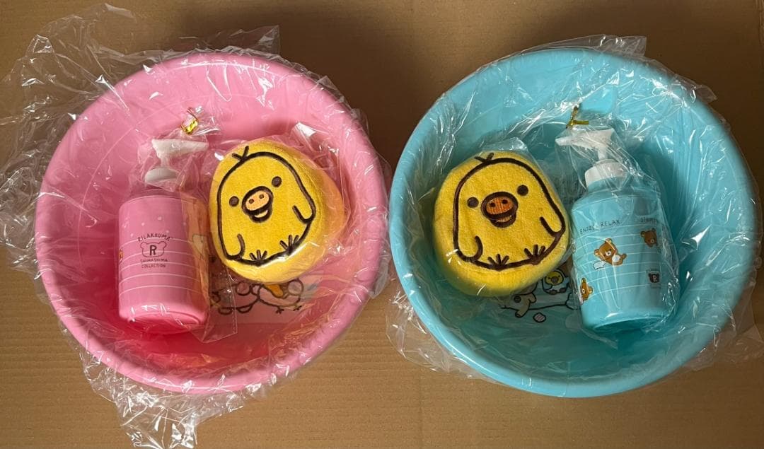 【未使用】【レア】リッラクマ　お風呂セット　ピンク、ブルー　2セット