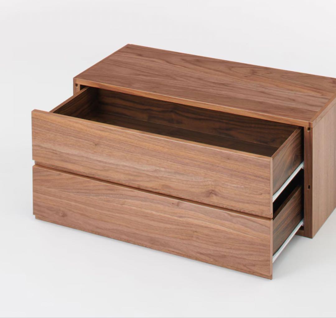 無印良品 ユニットシェルフ ボックス 引出し2段 幅84cm 2個セット