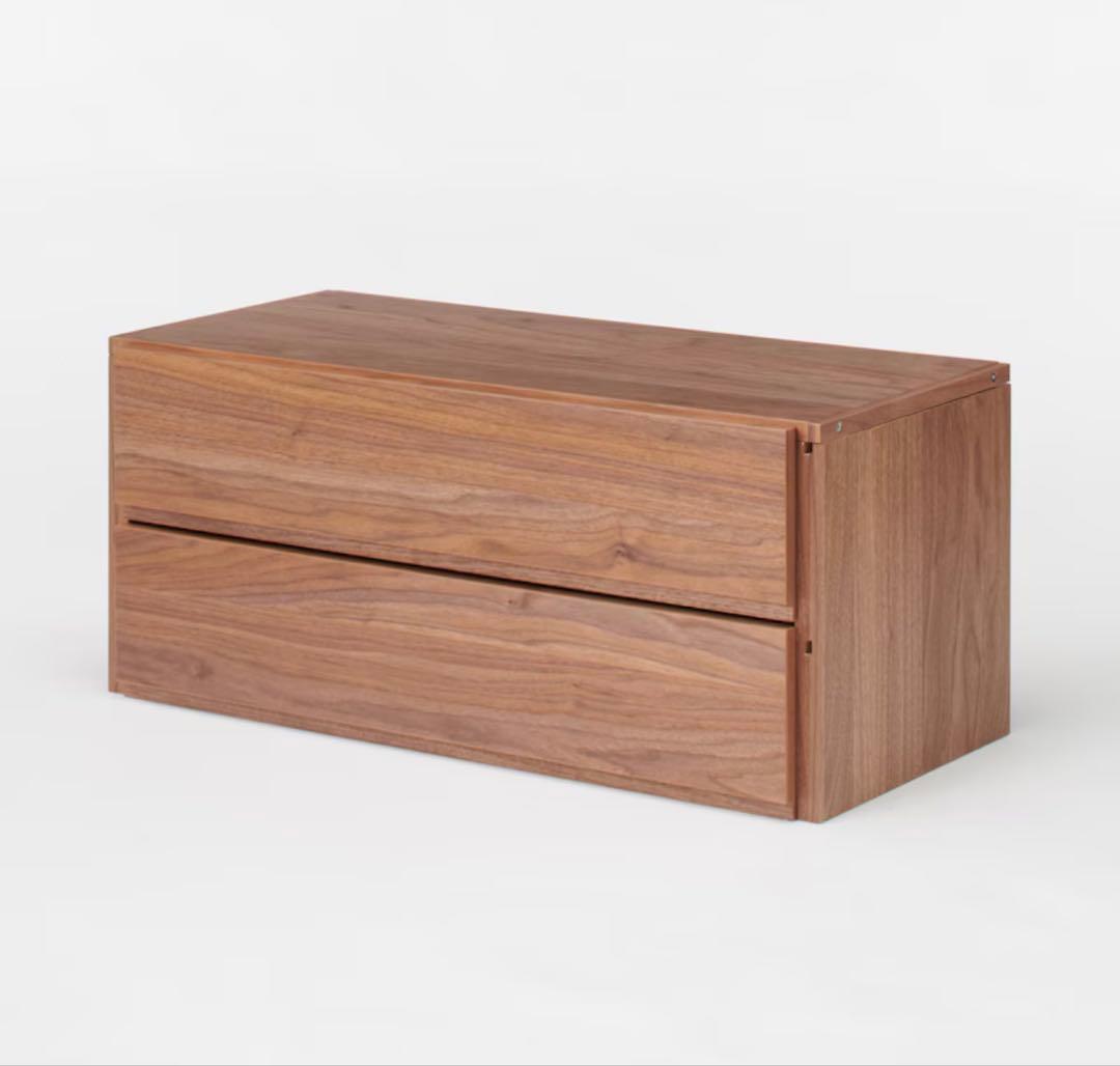 無印良品 ユニットシェルフ ボックス 引出し2段 幅84cm 2個セット