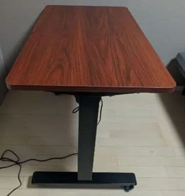 FLEXISPOTスタンディングデスクEF1脚-黒 天板-マホガニー100*60