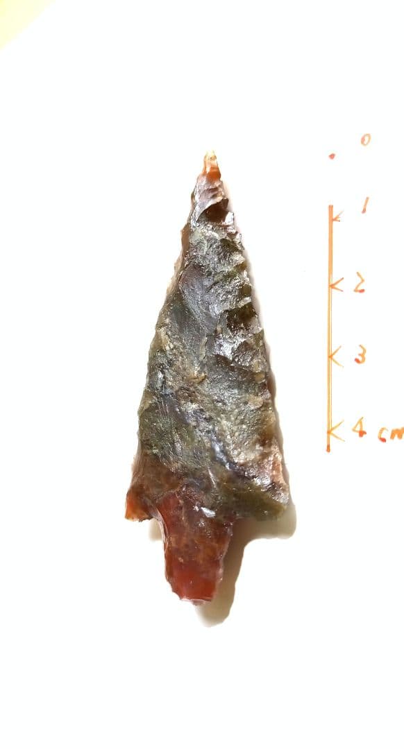 天然石 赤メノウ 石器  尖頭器 373   ❑　模写　❒